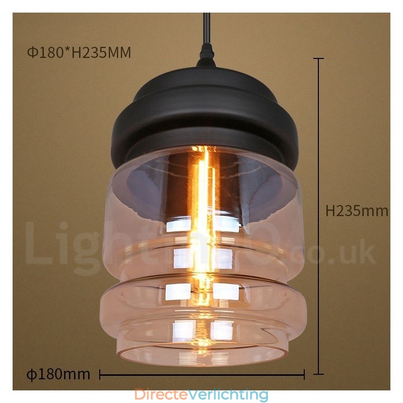 Rustieke glazen hanglamp Europese lounge hanglamp