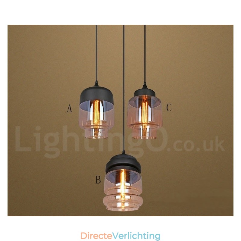 Rustieke glazen hanglamp Europese lounge hanglamp