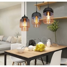 Rustieke glazen hanglamp Europese lounge hanglamp