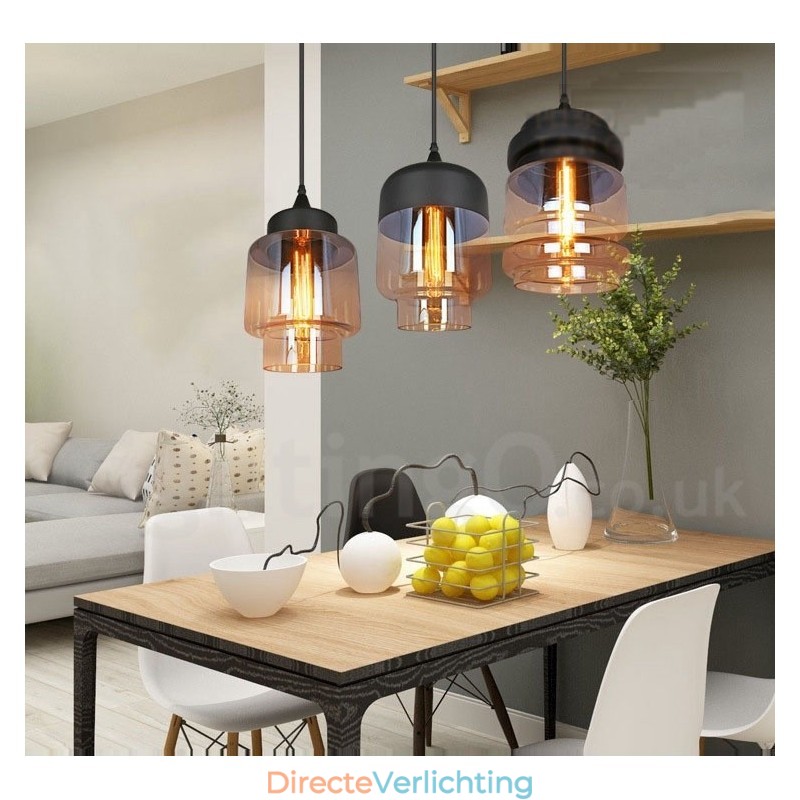 Rustieke glazen hanglamp Europese lounge hanglamp