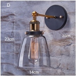1-lichts rustieke lodge slaapkamer wandlamp met glazen kap