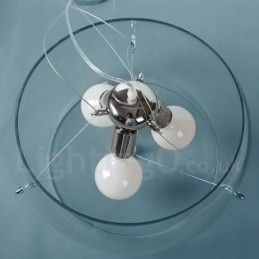 3-lichts moderne, eigentijdse glazen hanglamp