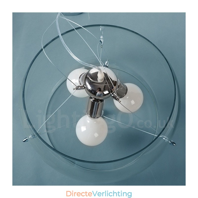 3-lichts moderne, eigentijdse glazen hanglamp