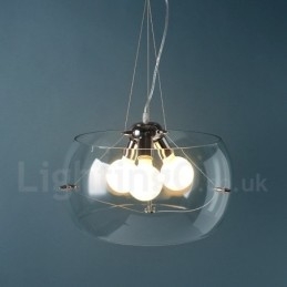 3-lichts moderne, eigentijdse glazen hanglamp