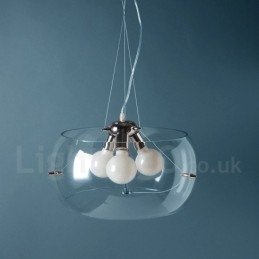 3-lichts moderne, eigentijdse glazen hanglamp