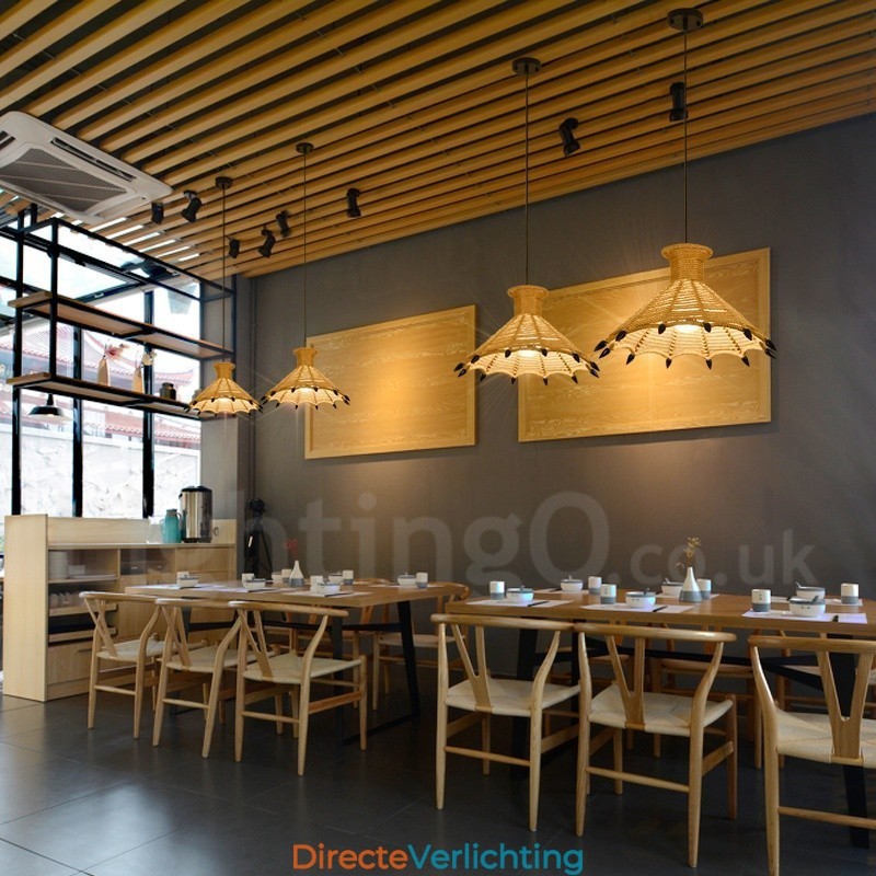 1 Licht Rustieke Lodge Hanglamp Café Hennep Touw Hanglamp