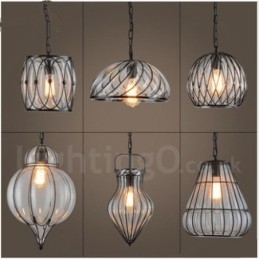 1 Licht Vintage Café Glazen Hanglamp Loft Hanglamp