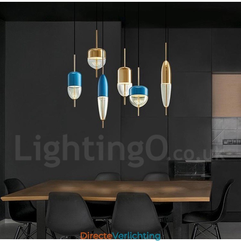 1 Lichts Moderne Hedendaagse Glazen Hanglamp