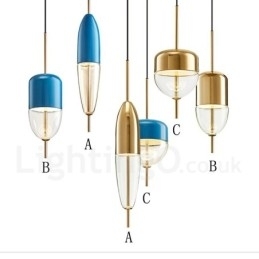 1 Lichts Moderne Hedendaagse Glazen Hanglamp