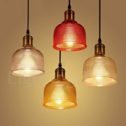 1 Lichts Moderne Hedendaagse Café Multi Kleuren Glazen Hanglamp