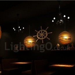 1 Licht Vintage Moderne Hedendaagse Basketbal Glazen Kap Hanglamp