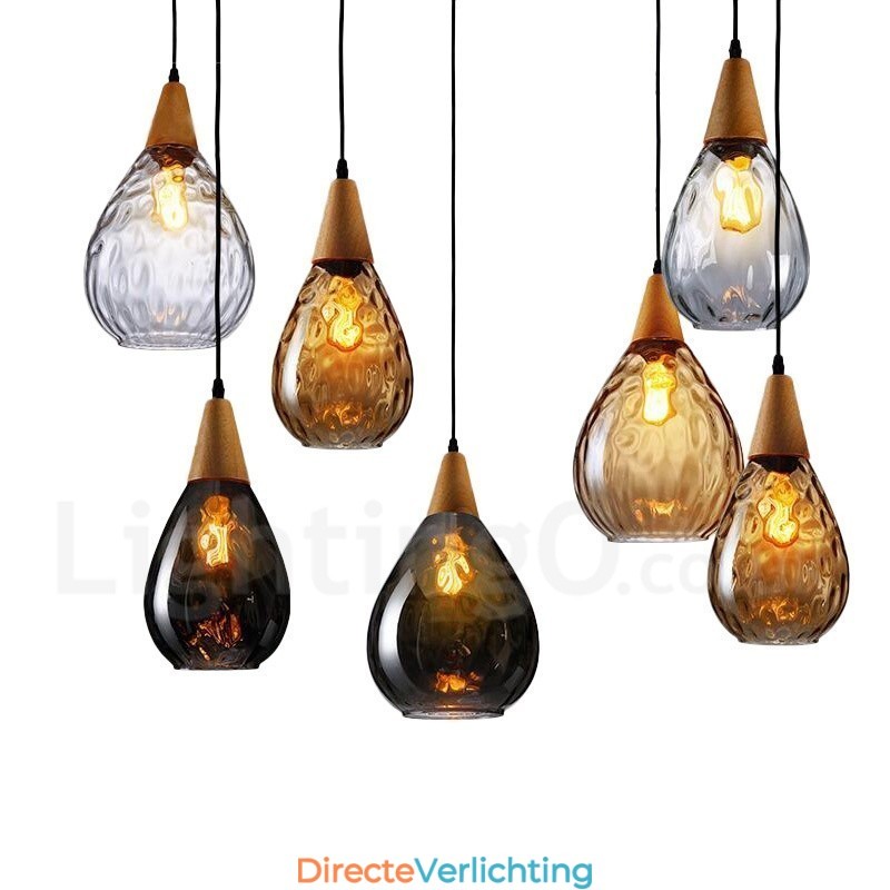 1-lichts hanglamp van glas in Scandinavische stijl, modern en eigentijds