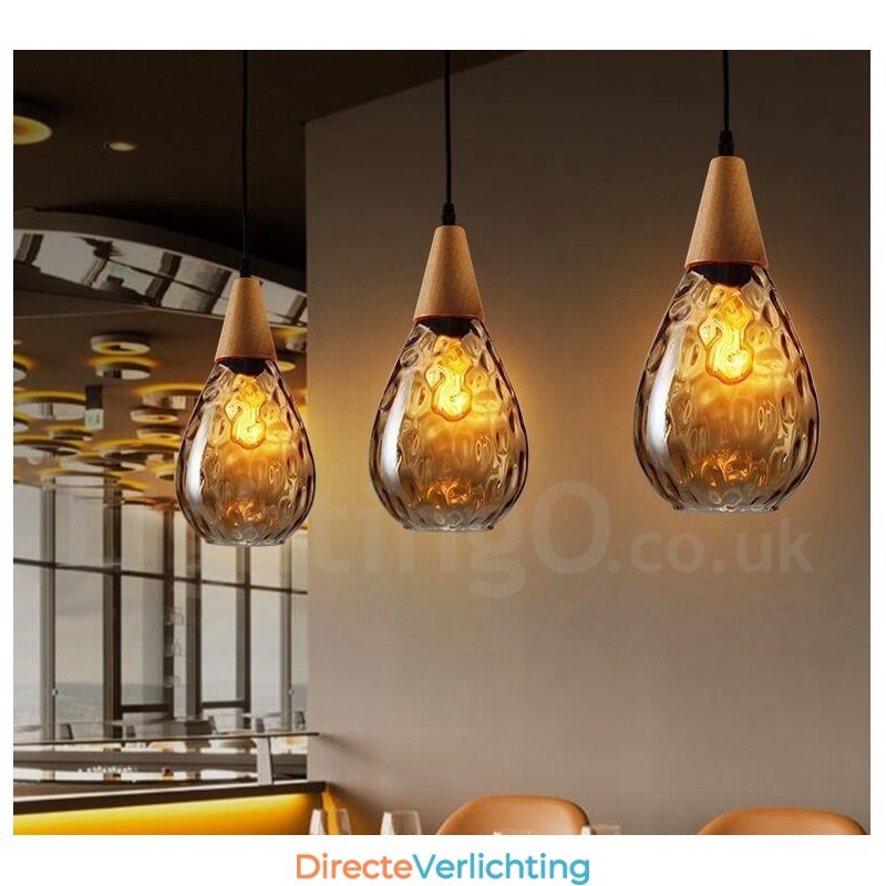 1-lichts hanglamp van glas in Scandinavische stijl, modern en eigentijds