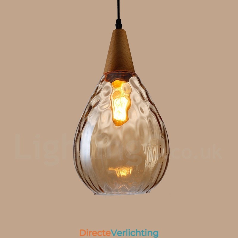 1-lichts hanglamp van glas in Scandinavische stijl, modern en eigentijds