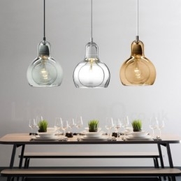 1-lichts hanglamp van glas in Scandinavische stijl, modern en eigentijds