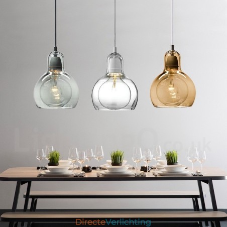 1-lichts hanglamp van glas in Scandinavische stijl, modern en eigentijds 1-lichts hanglamp van glas in Scandinavische stijl, modern en eigentijds