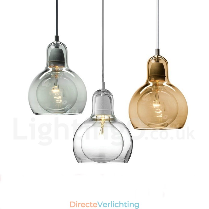 1-lichts hanglamp van glas in Scandinavische stijl, modern en eigentijds
