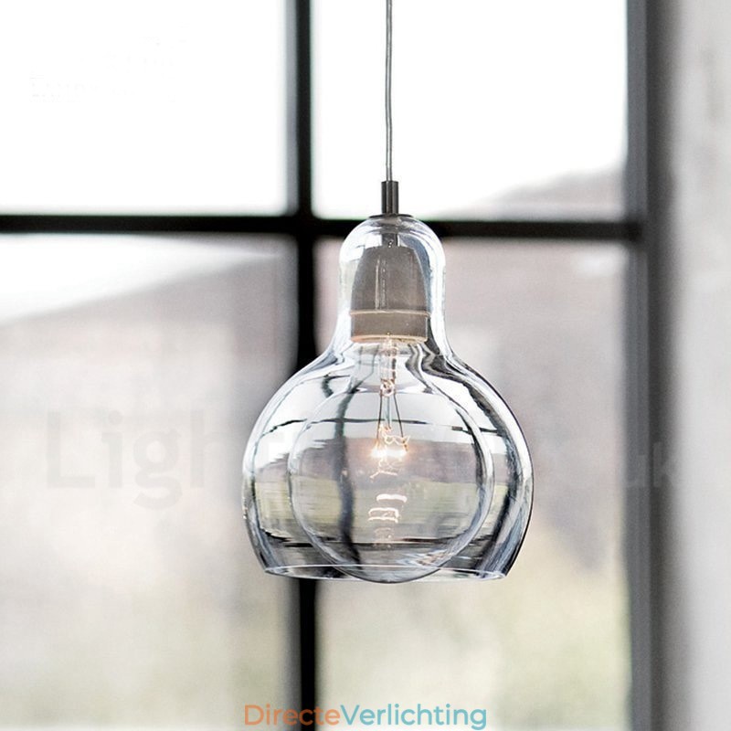 1-lichts hanglamp van glas in Scandinavische stijl, modern en eigentijds