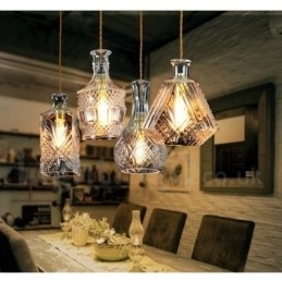 1 lichts rustieke Lodge glazen café hanglamp