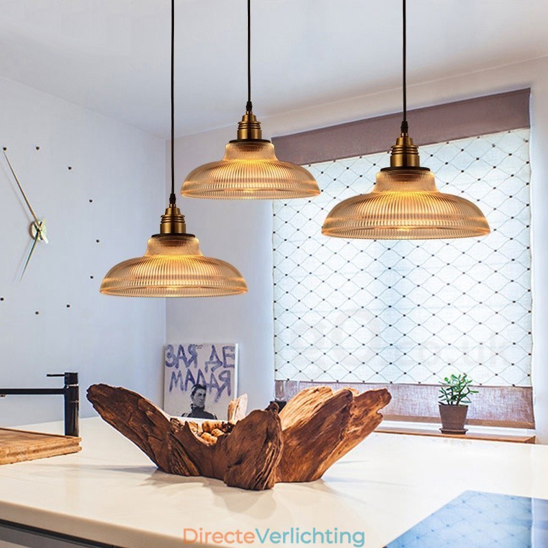 1-lichts vintage glazen hanglamp