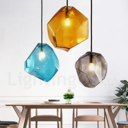 1-lichts rustieke lodge hanglamp met glazen kap