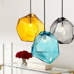 1-lichts rustieke lodge hanglamp met glazen kap