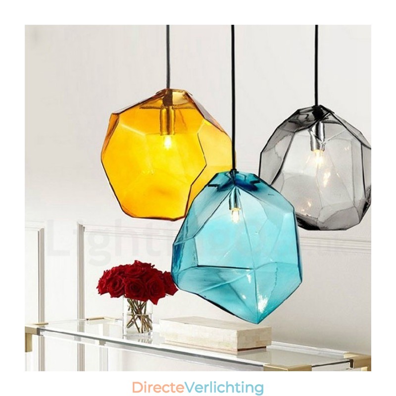 1-lichts rustieke lodge hanglamp met glazen kap