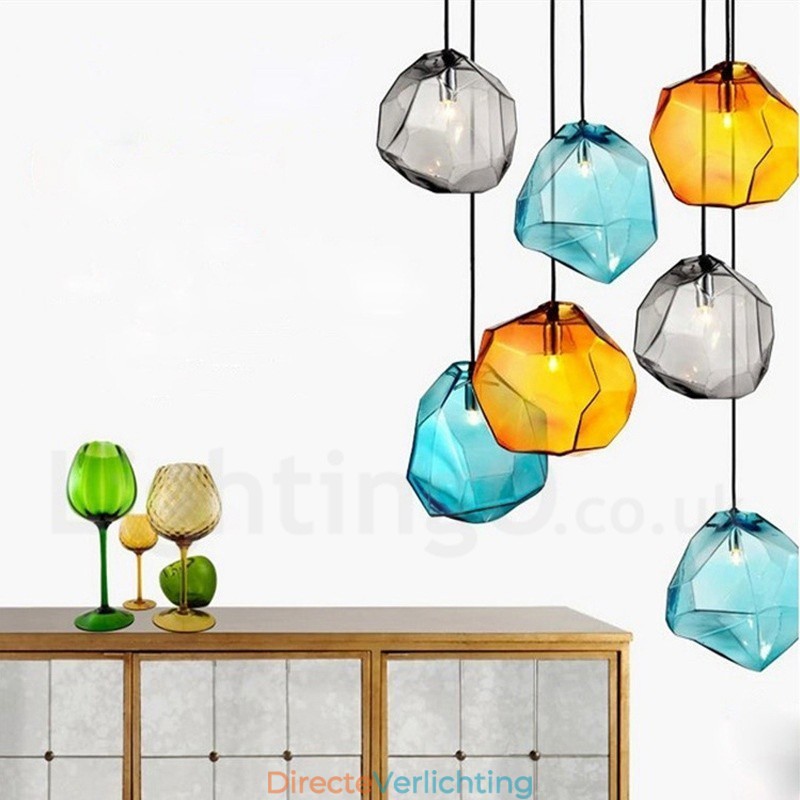 1-lichts rustieke lodge hanglamp met glazen kap
