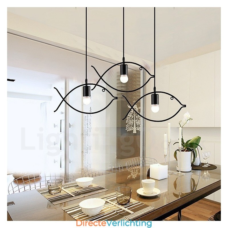 1-lichts rustieke Lodge Retro vis hanglamp met stalen kap