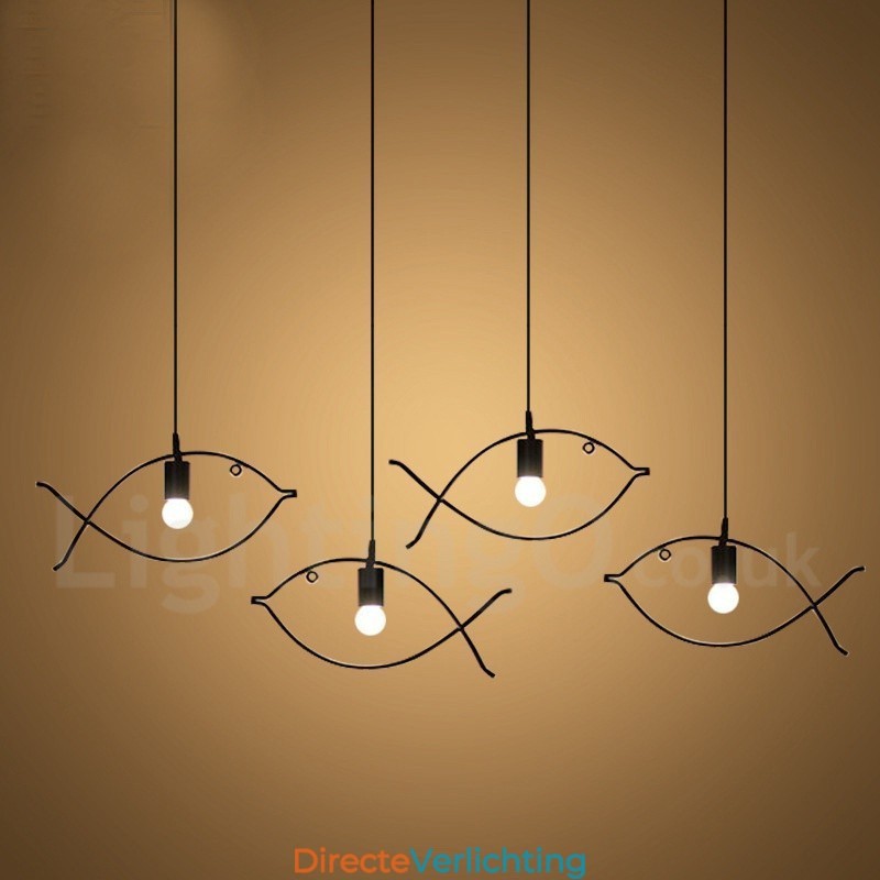 1-lichts rustieke Lodge Retro vis hanglamp met stalen kap
