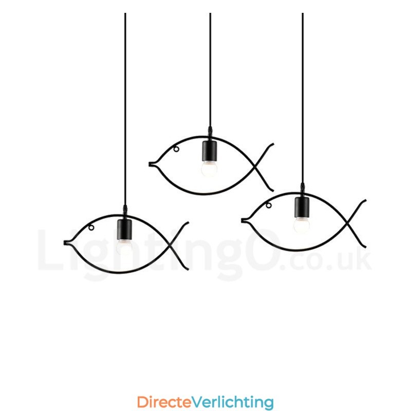 1-lichts rustieke Lodge Retro vis hanglamp met stalen kap