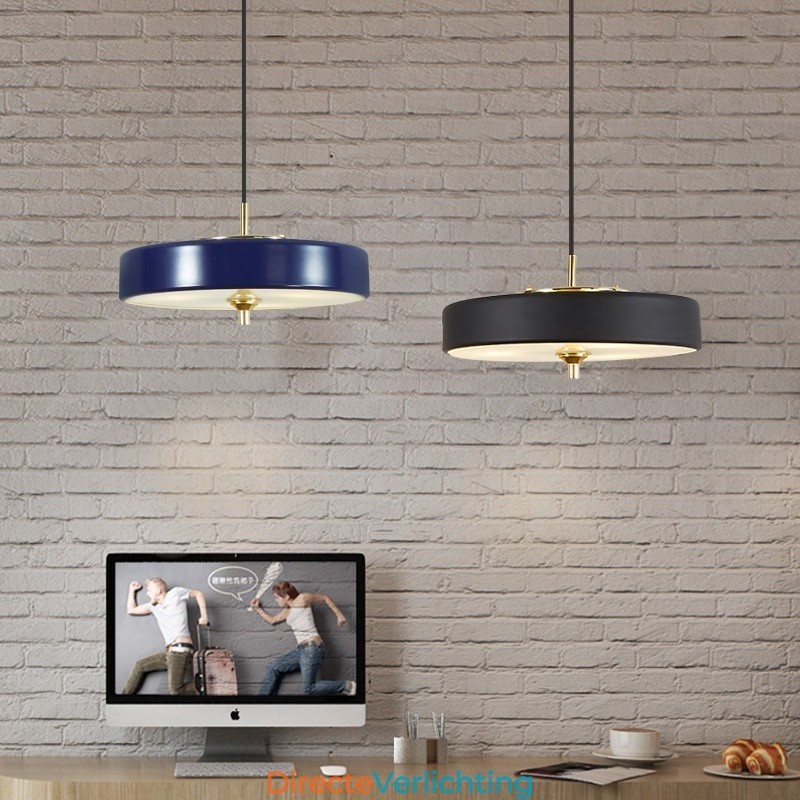 1-lichts moderne, eigentijdse luxe hanglamp met glazen kap