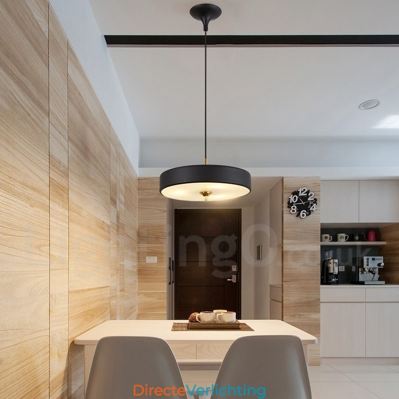 1-lichts moderne, eigentijdse luxe hanglamp met glazen kap