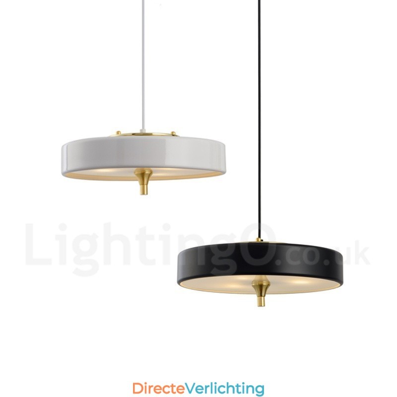 1-lichts moderne, eigentijdse luxe hanglamp met glazen kap