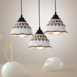 1-lichts moderne, eigentijdse hanglamp met keramische kap