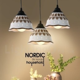 1-lichts moderne, eigentijdse hanglamp met keramische kap