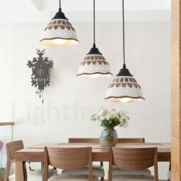 1-lichts moderne, eigentijdse hanglamp met keramische kap