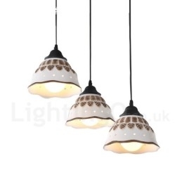 1-lichts moderne, eigentijdse hanglamp met keramische kap