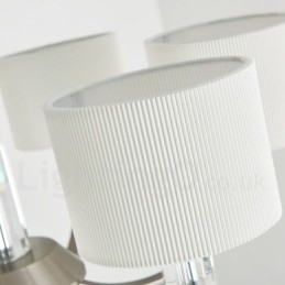 6-lichts moderne eigentijdse kristallen kroonluchter met stoffen kap