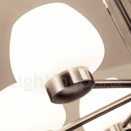 6-lichts moderne eigentijdse kroonluchter met glazen kap
