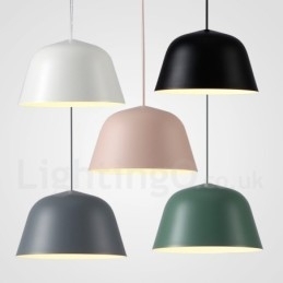 1-lichts moderne, eigentijdse stalen hanglamp met aluminiumlegering kap