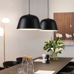 1-lichts moderne, eigentijdse stalen hanglamp met aluminiumlegering kap