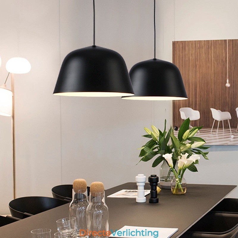 1-lichts moderne, eigentijdse stalen hanglamp met aluminiumlegering kap