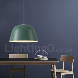 1-lichts moderne, eigentijdse stalen hanglamp met aluminiumlegering kap