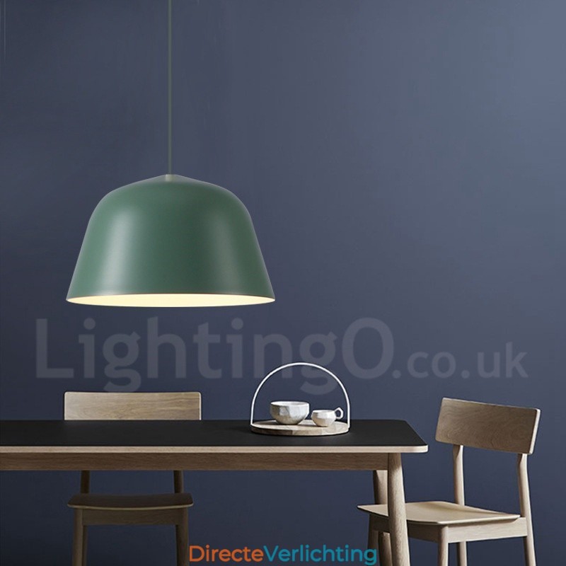 1-lichts moderne, eigentijdse stalen hanglamp met aluminiumlegering kap