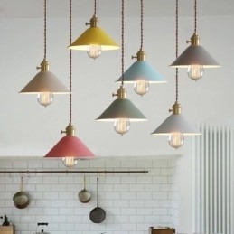 1-lichts moderne, eigentijdse stalen hanglamp met stalen kap