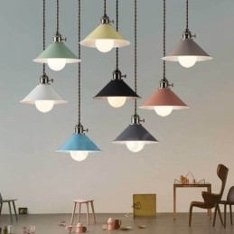 1-lichts moderne, eigentijdse stalen hanglamp met stalen kap
