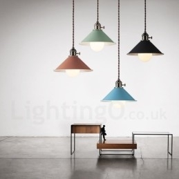 1-lichts moderne, eigentijdse stalen hanglamp met stalen kap