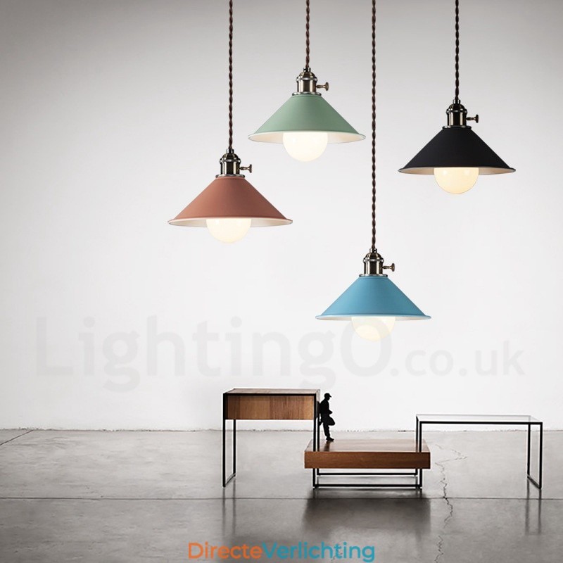 1-lichts moderne, eigentijdse stalen hanglamp met stalen kap