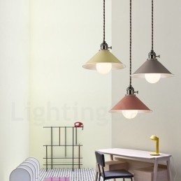 1-lichts moderne, eigentijdse stalen hanglamp met stalen kap